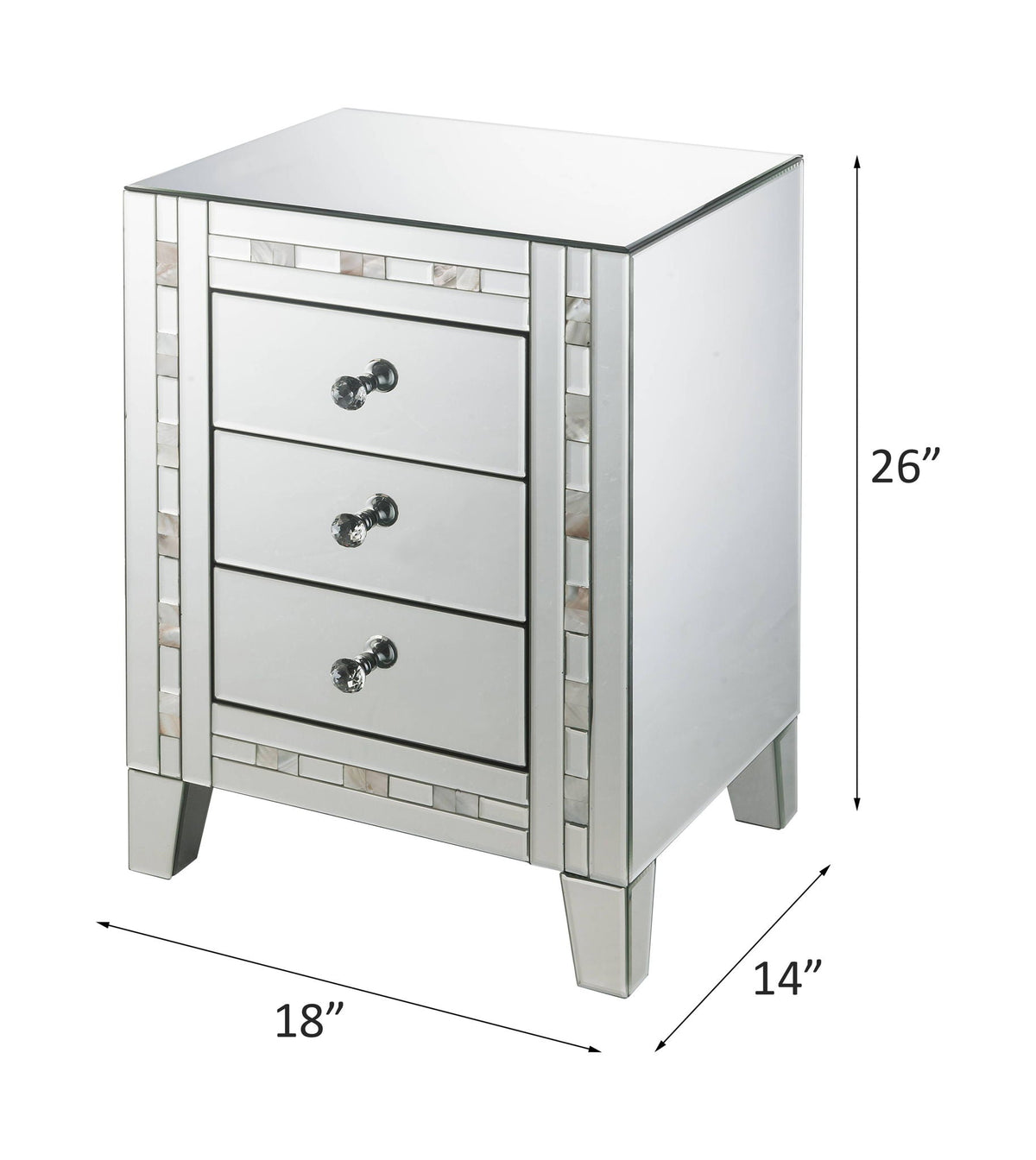 Nasa - Accent Table - Mirrored & Mother Pearl