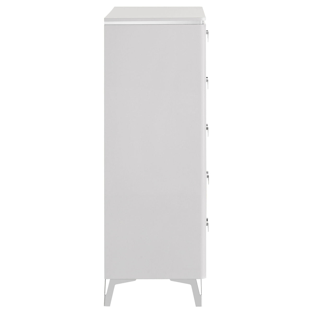 Cassia 5-drawer Bedroom Chest of Drawers White High Gloss