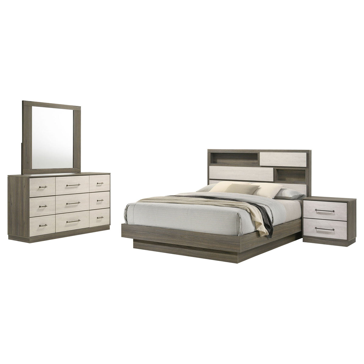 Fenwick 4-piece Queen Bedroom Set Grey Oak