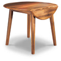 Berringer - Round DRM Drop Leaf Table - Rustic Brown