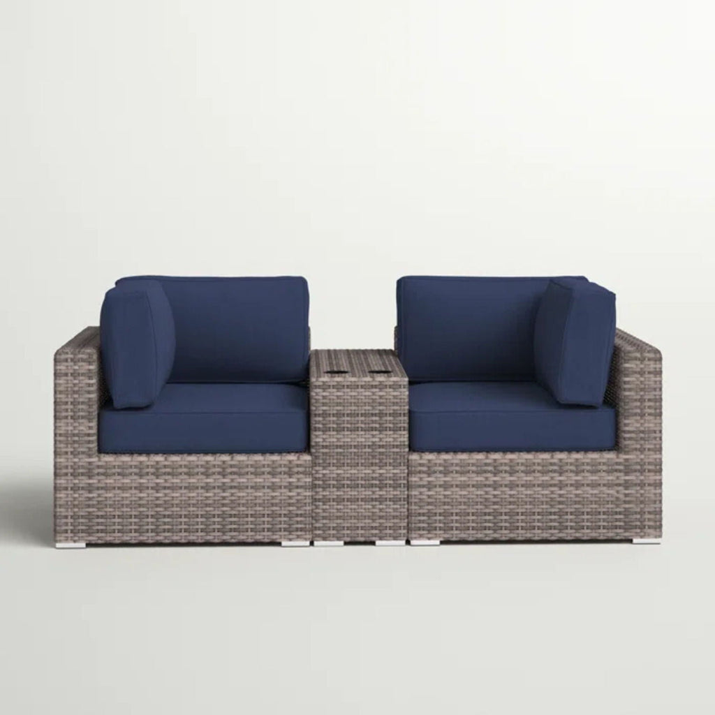 Outdoor Seating Group With Cushions 2 Person - Gray