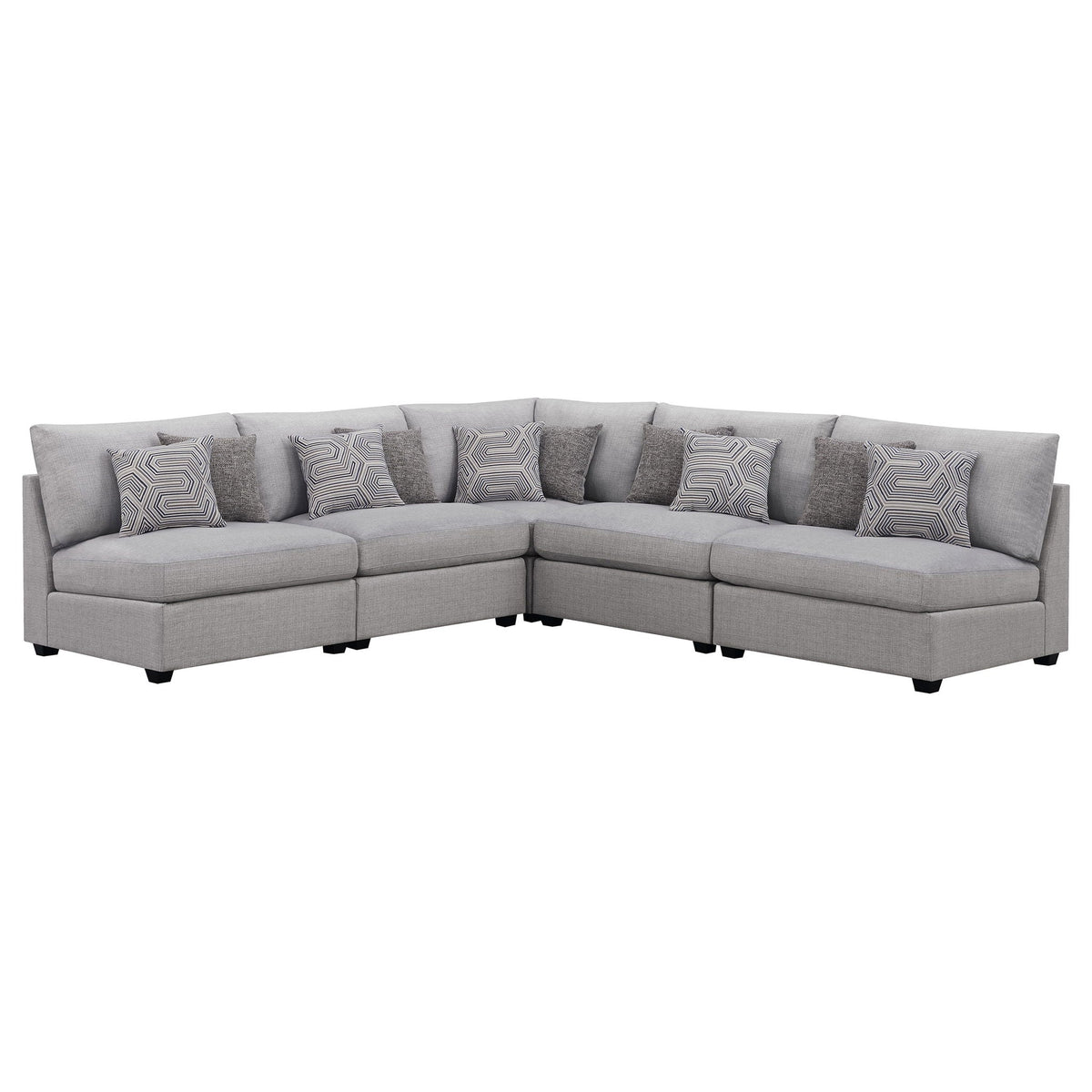 Cambria 5-piece Upholstered Modular Sectional Sofa Grey