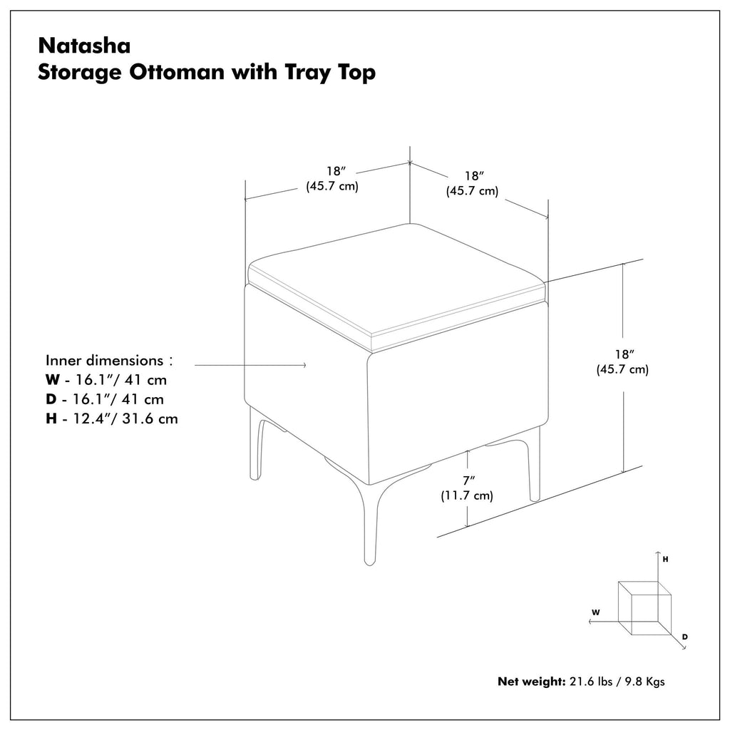 Natasha - Multifunctional Storage Ottoman With Tray