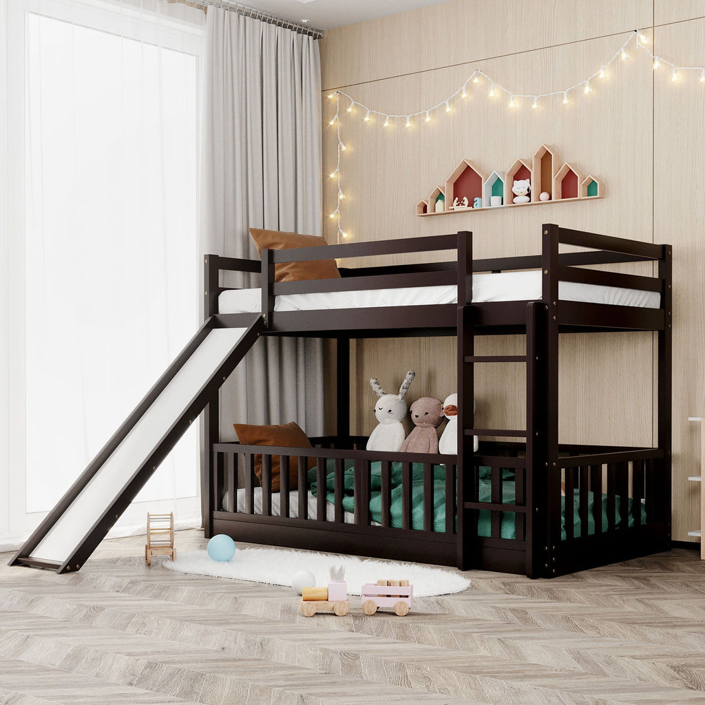 Bunk Bed With Convertible Ladder And Slide