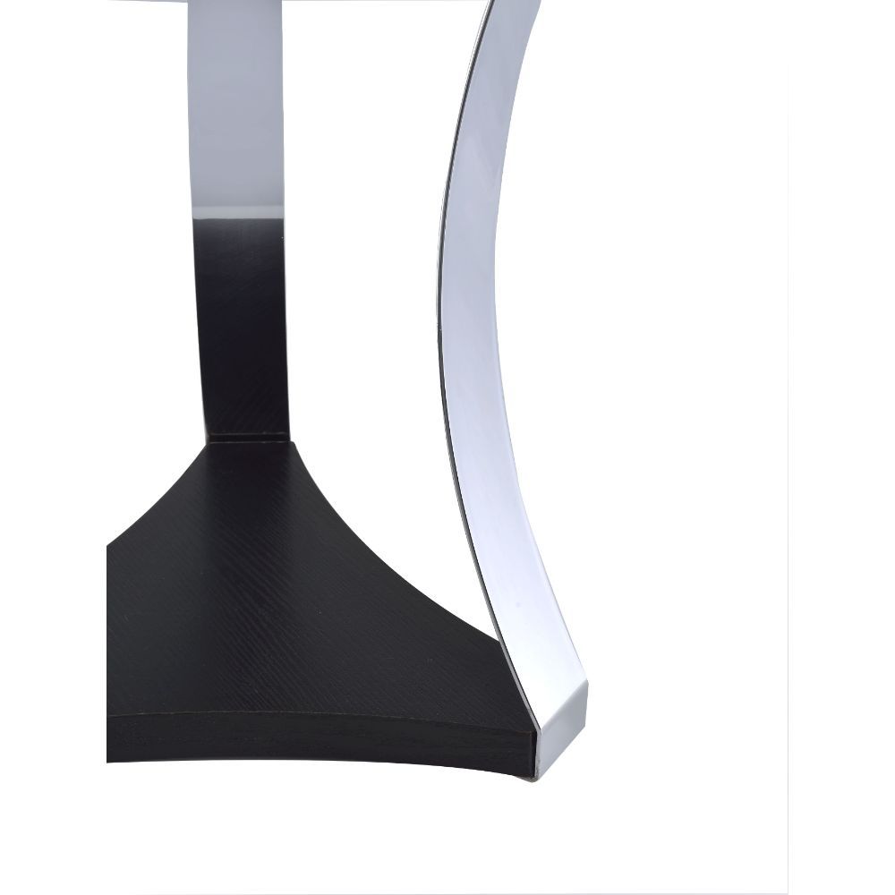 Geiger - End Table - Black Glass & Chrome