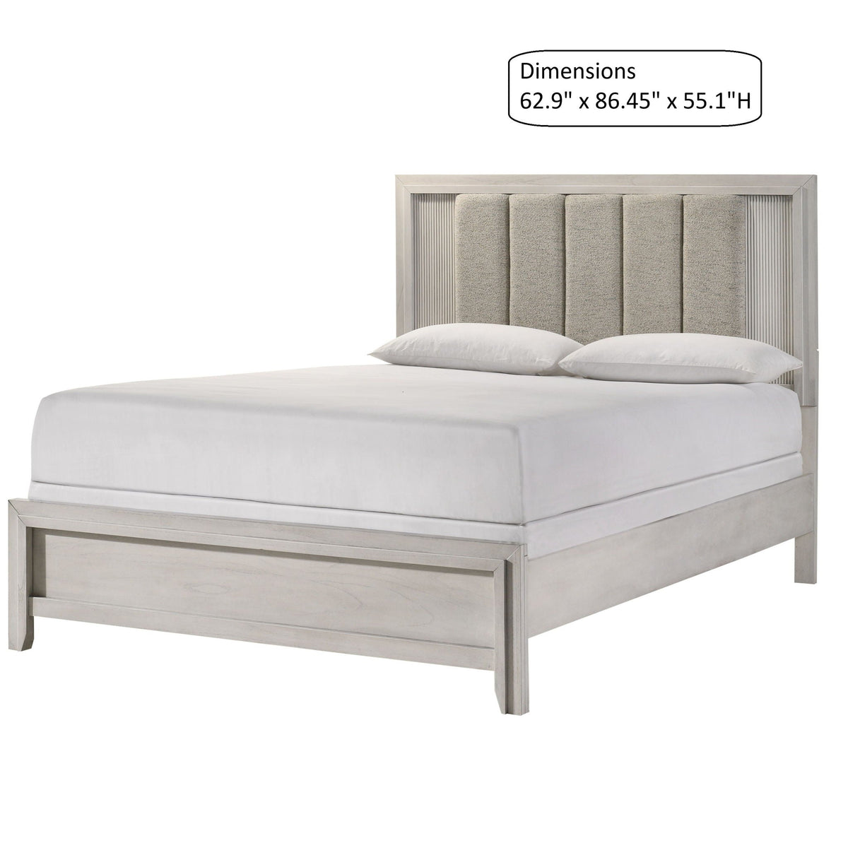 Plush Upholstered Headboard Framed Bed
