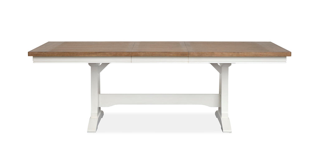 Kingston - Extendable Trestle Dining Table - Whisper White And Cerused Nutmeg