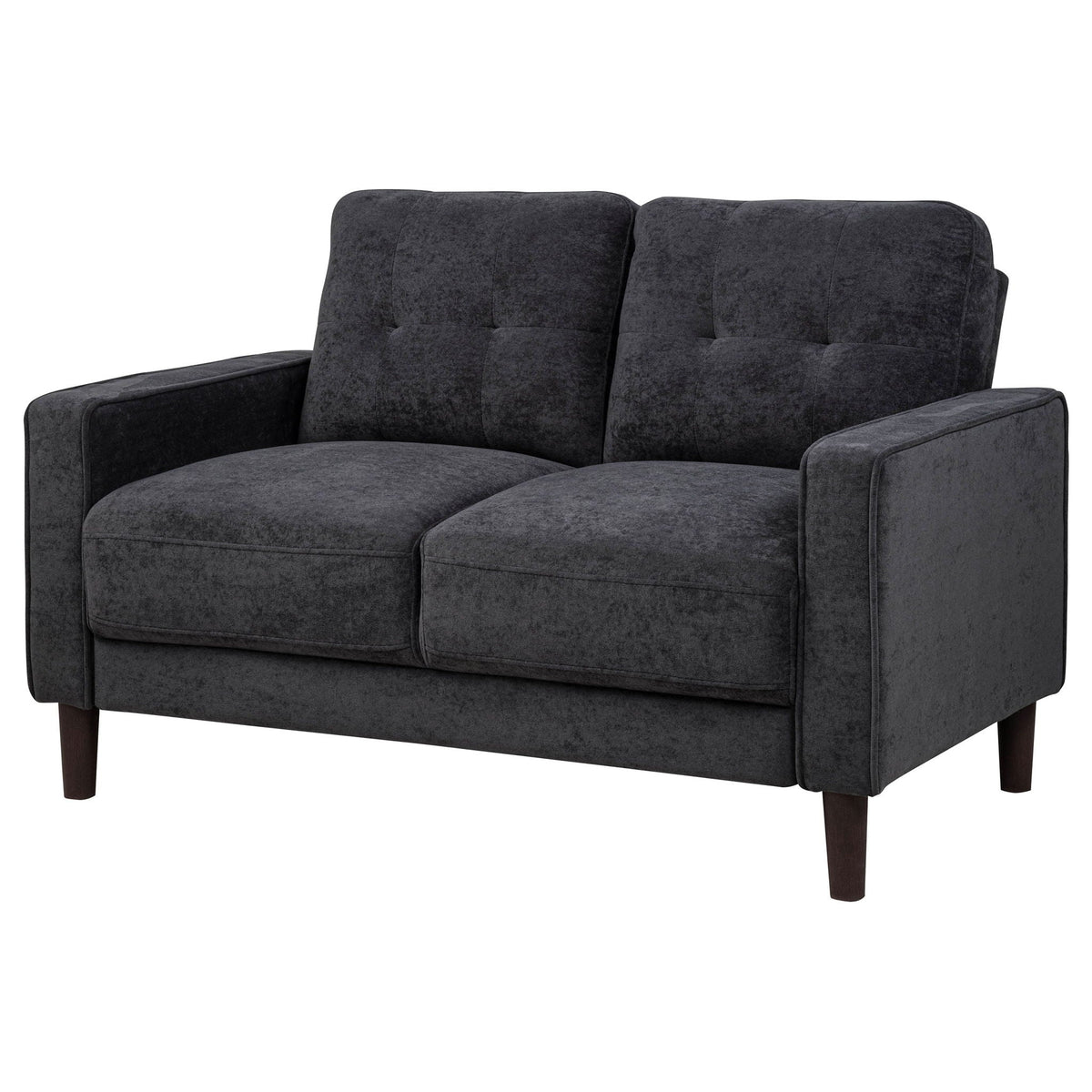 Bowen II Fabric Upholstered Track Arm Loveseat Steel Grey