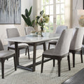 Madan - Dining Table With Marble Top - Marble Top & Weathered Gray