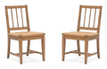 Lindon - Dining Side Chair With Paper Cord Seat (Set of 2) - Belgian Wheat / Light Brown