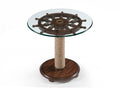 Beaufort - Round Accent Table With Base And Glass Top - Dark Oak