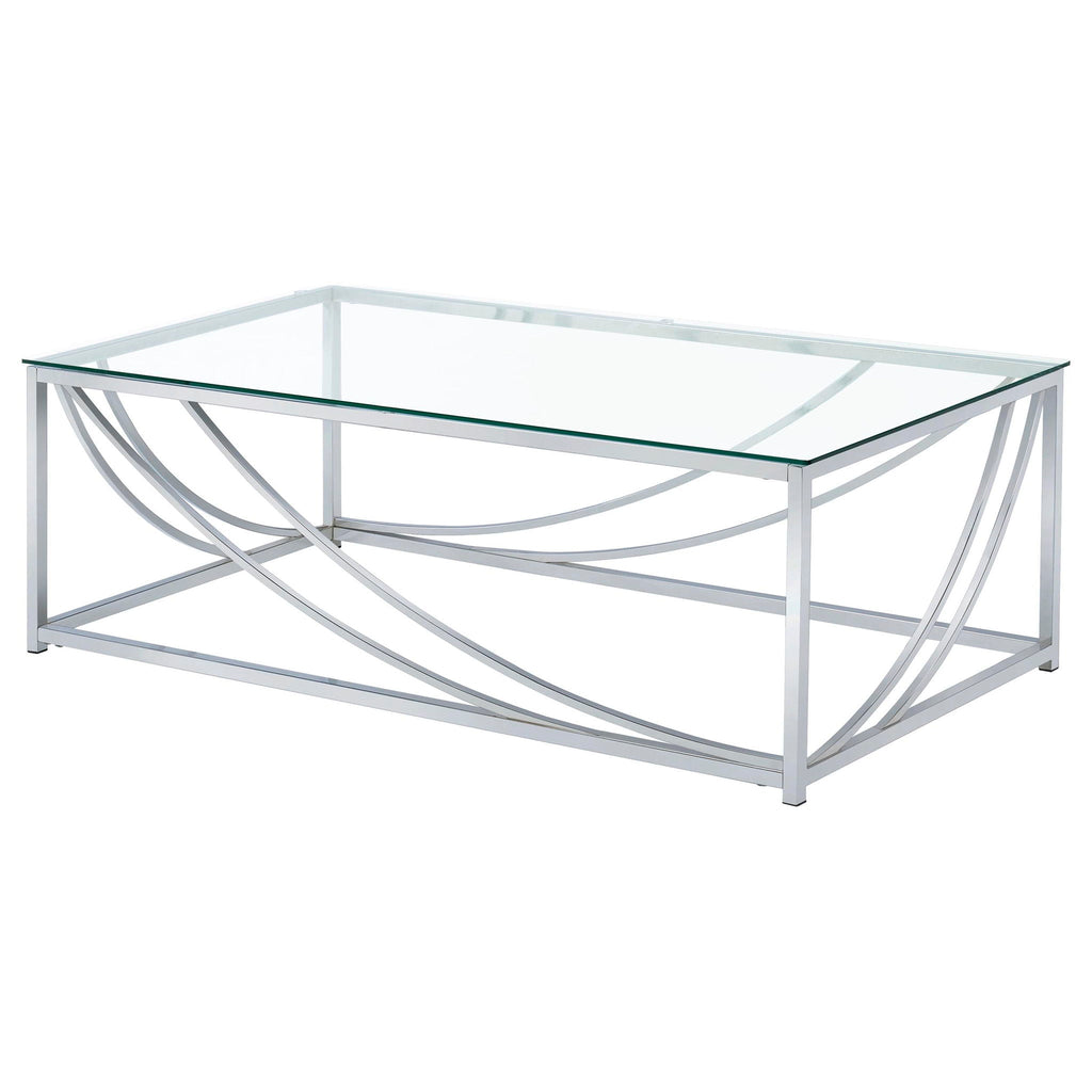 Lille 2-piece Glass Top Coffee And End Table Set Chrome