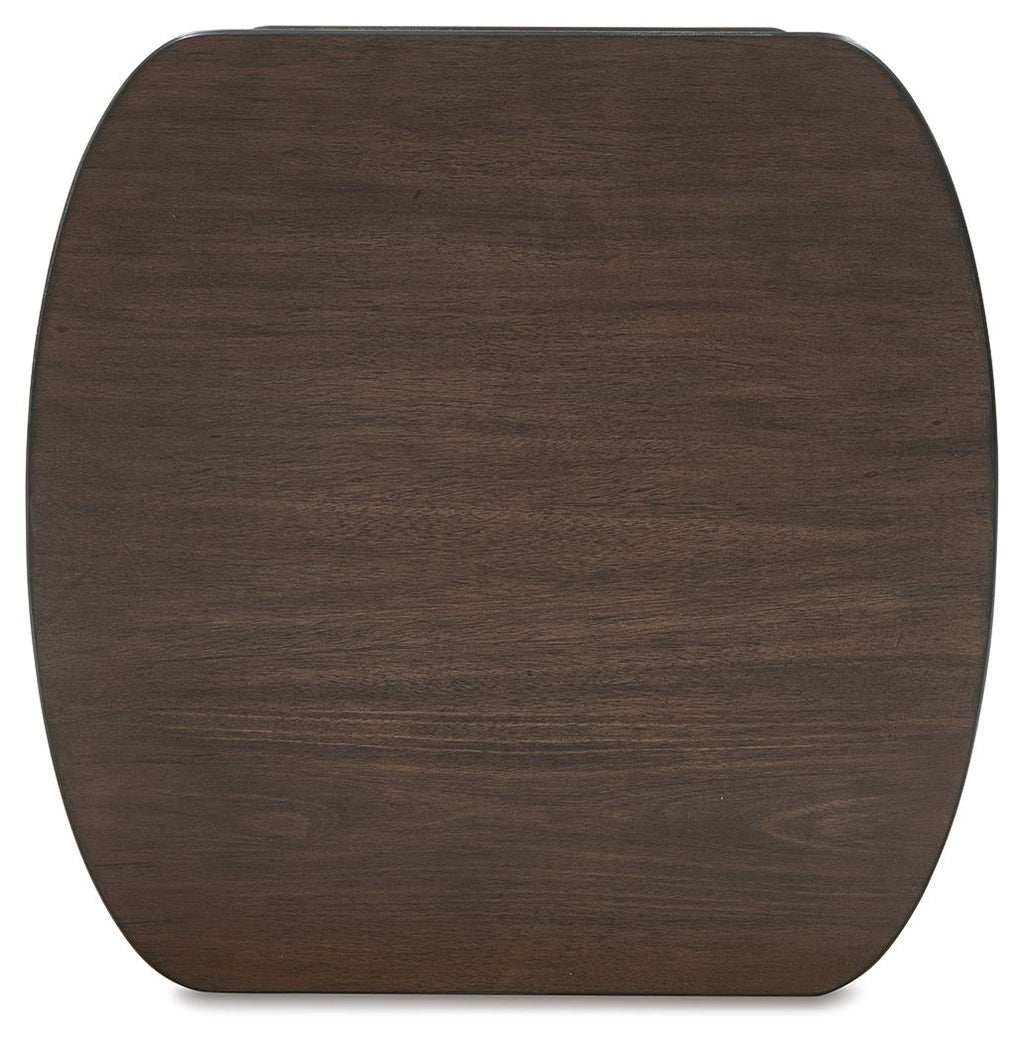 Korestone - Square End Table - Dark Brown