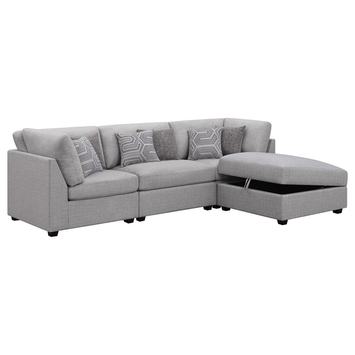 Cambria 4-piece Upholstered Modular Sectional Sofa Grey