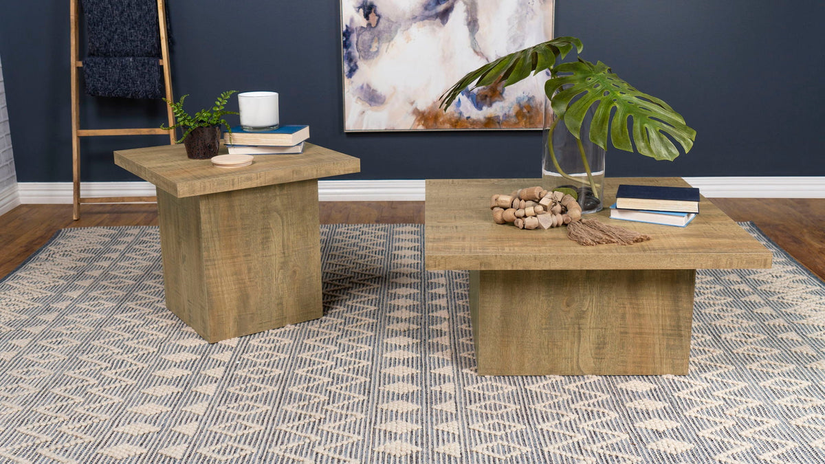 Devar 2-piece Square Coffee and End Table Set Mango