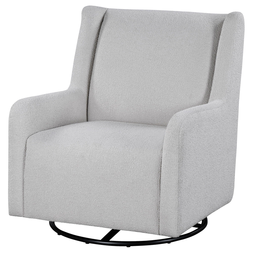 Serra Boucle Upholstered Swivel Glider Dove Grey