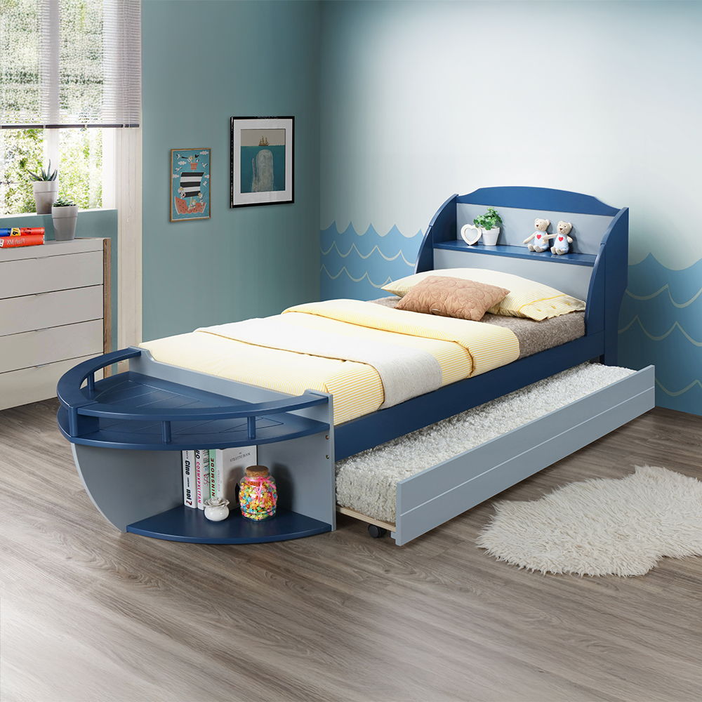 Neptune II - Twin Bed - Gray / Navy