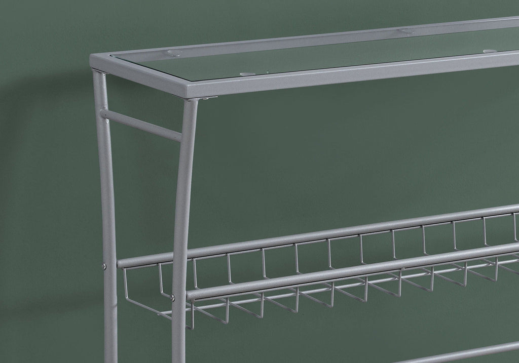 Accent Console Table For Entryway, Contemporary & Modern - Silver