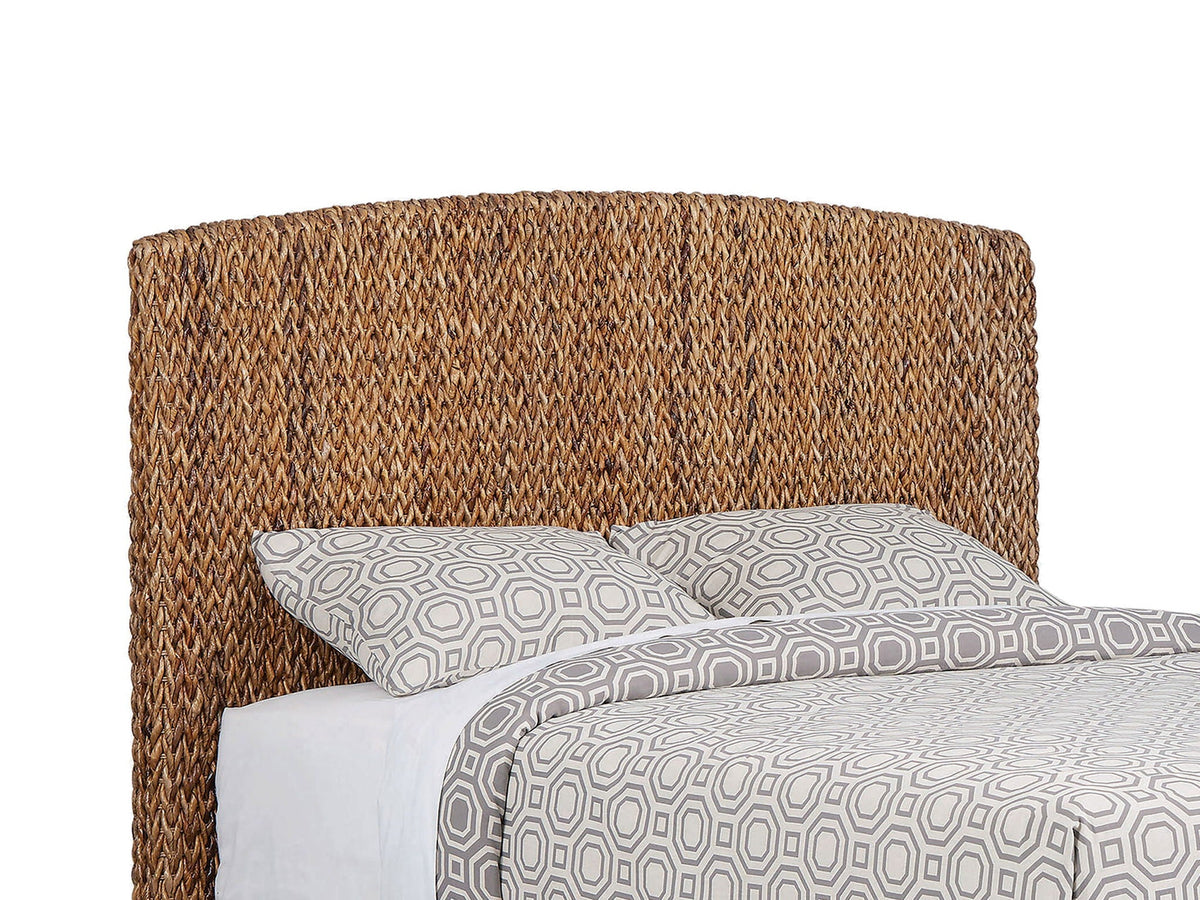 Laughton Banana Leaf Eastern King Panel Bed Amber