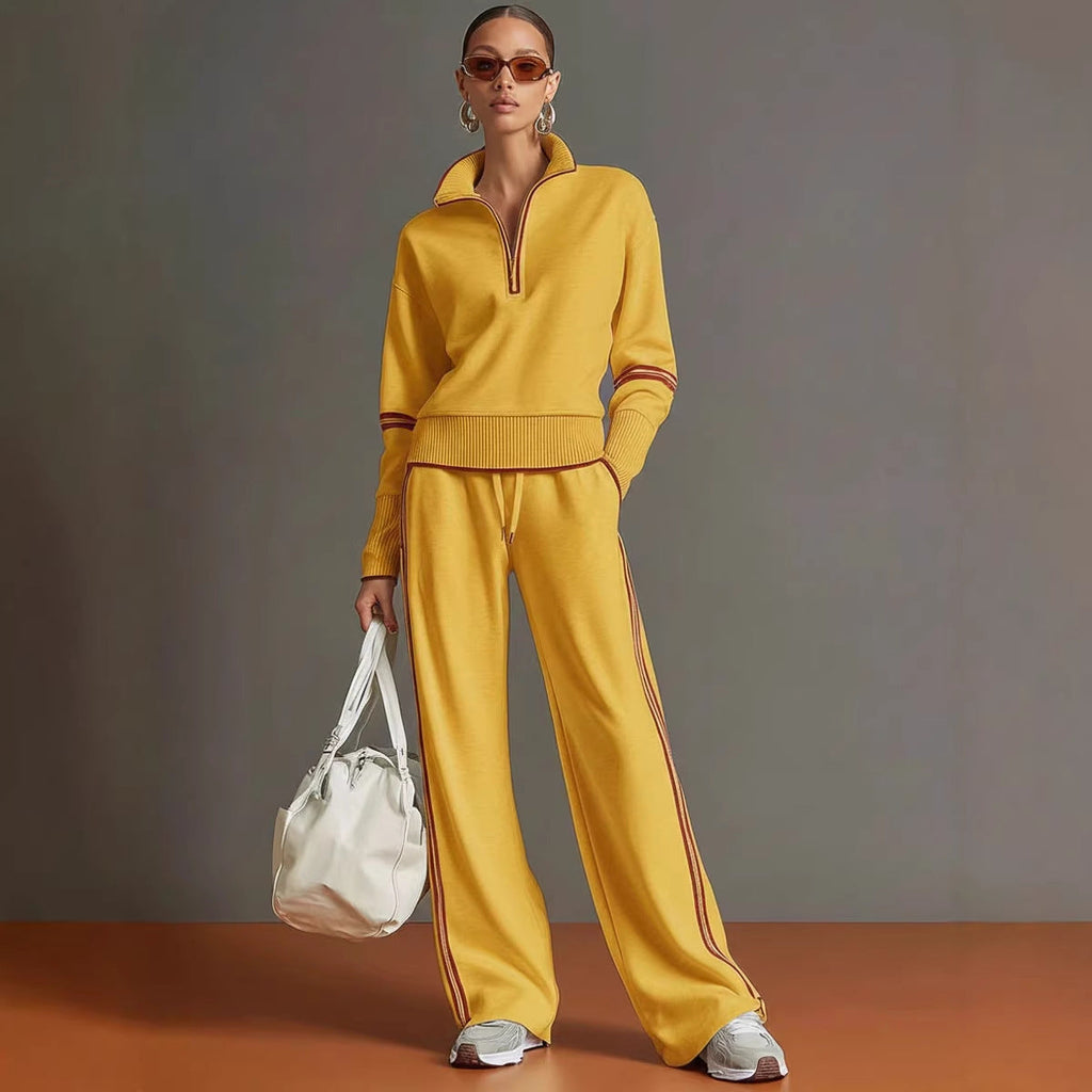 Women's Casual Sports Long Sleeve Suit Set Comfortable Breathable Two Piece Outfit For Daily Wear