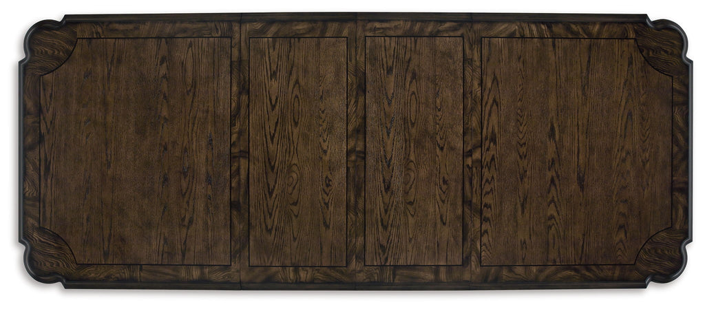 Maylee - 9 Pc. - Dining Extension Table, 4 Side Chairs, 2 Arm Chairs, Storage Bench, Buffet And Hutch - Dark Brown