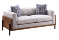 Pelton - Loveseat With 2 Pillows - Fabric & Walnut