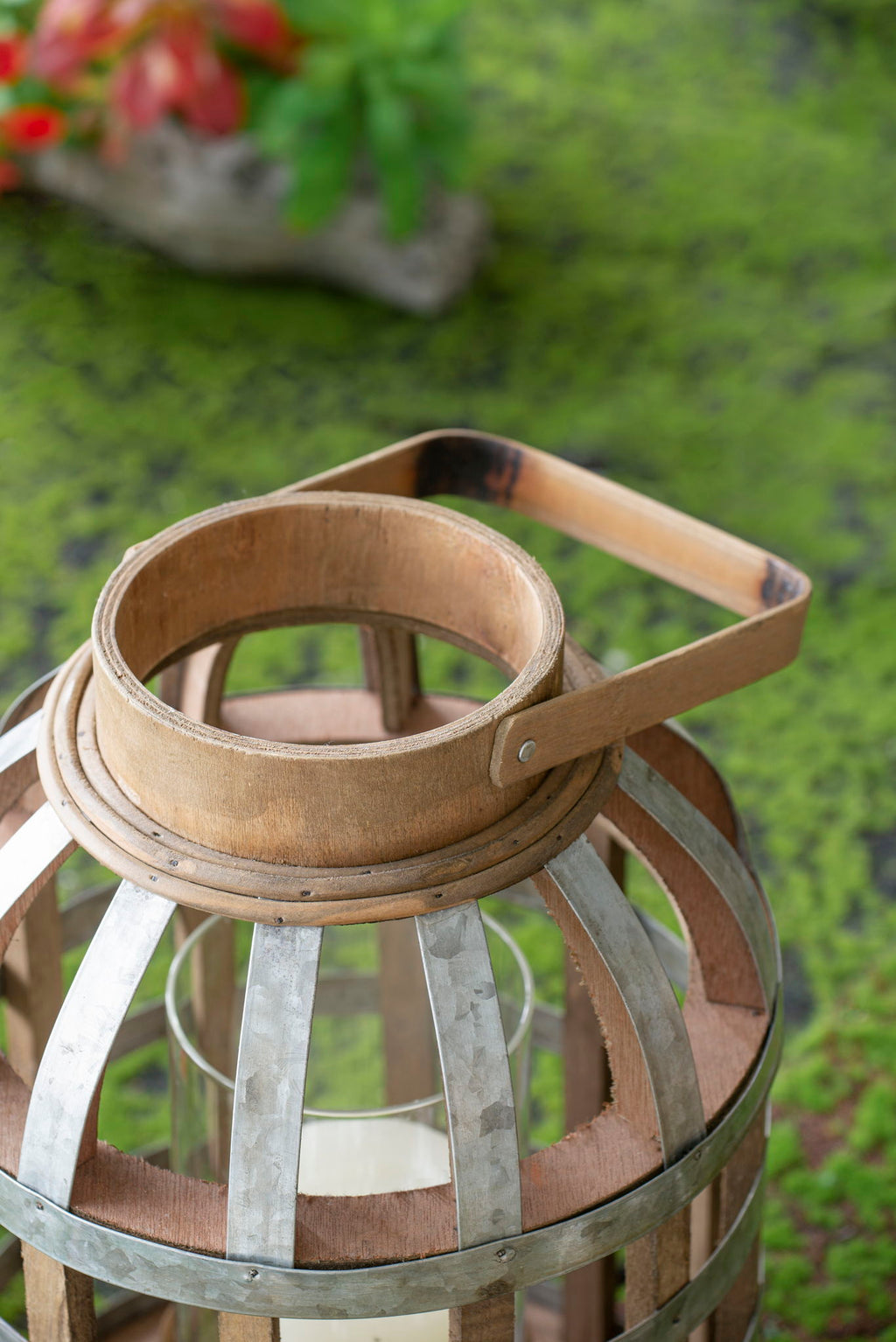 Decorative Lantern With Handle, Wooden Lantern For Indoor Outdoor, Home Garden Wedding