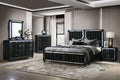Ravenne 5-piece Velvet Upholstered Eastern King LED Bedroom Set Black
