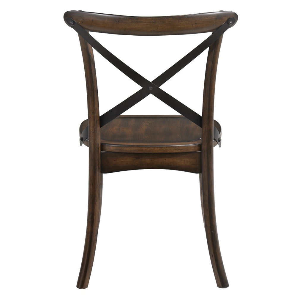 Kaelyn - Side Chair (Set of 2) - Dark Oak & Black Metal