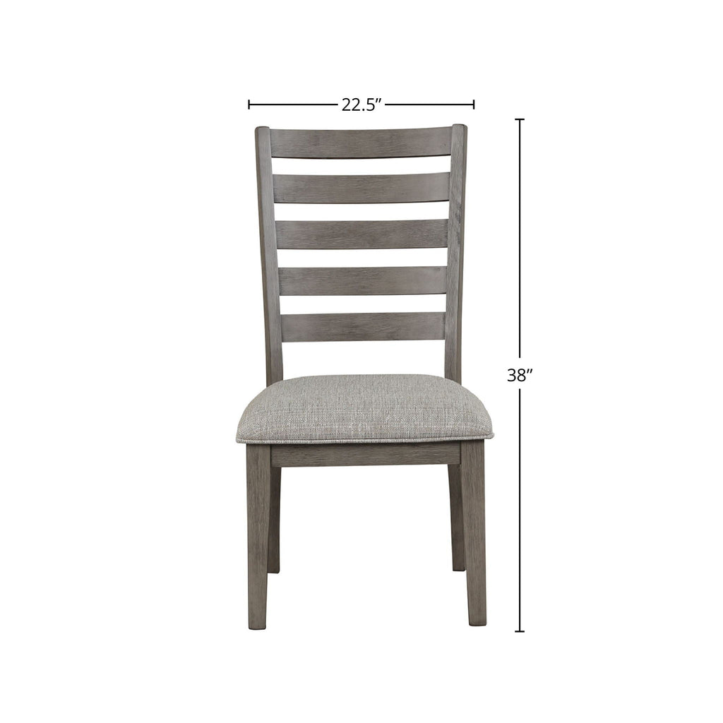 Side Dining Chair With Ladder Back (Set of 2) - Gray