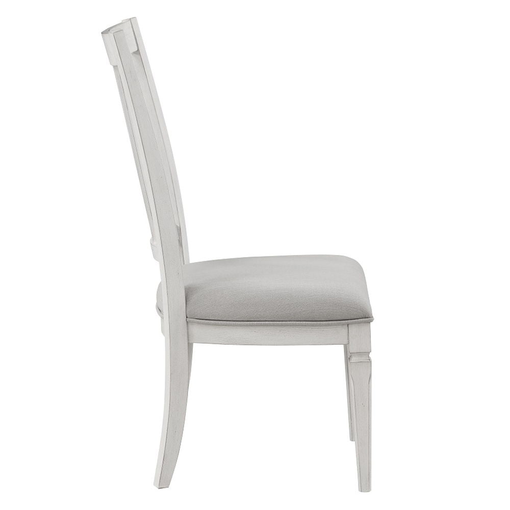 Katia - Side Chair (Set of 2) - Light Gray Linen & Weathered White