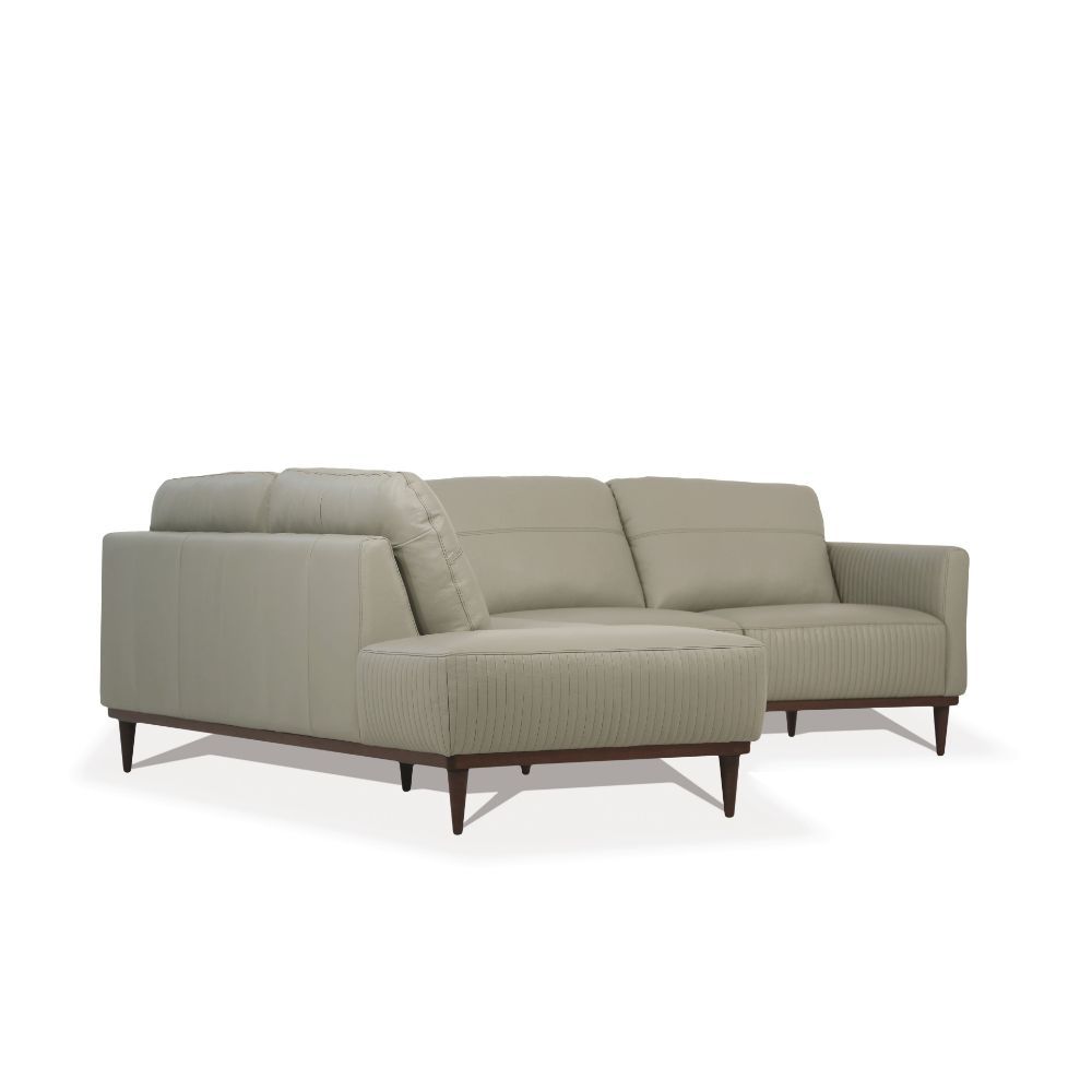 Tampa - 33" Sectional Sofa - Airy Green Leather