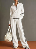 Women's Casual Sports Long Sleeve Suit Set Comfortable Breathable Two Piece Outfit For Daily Wear