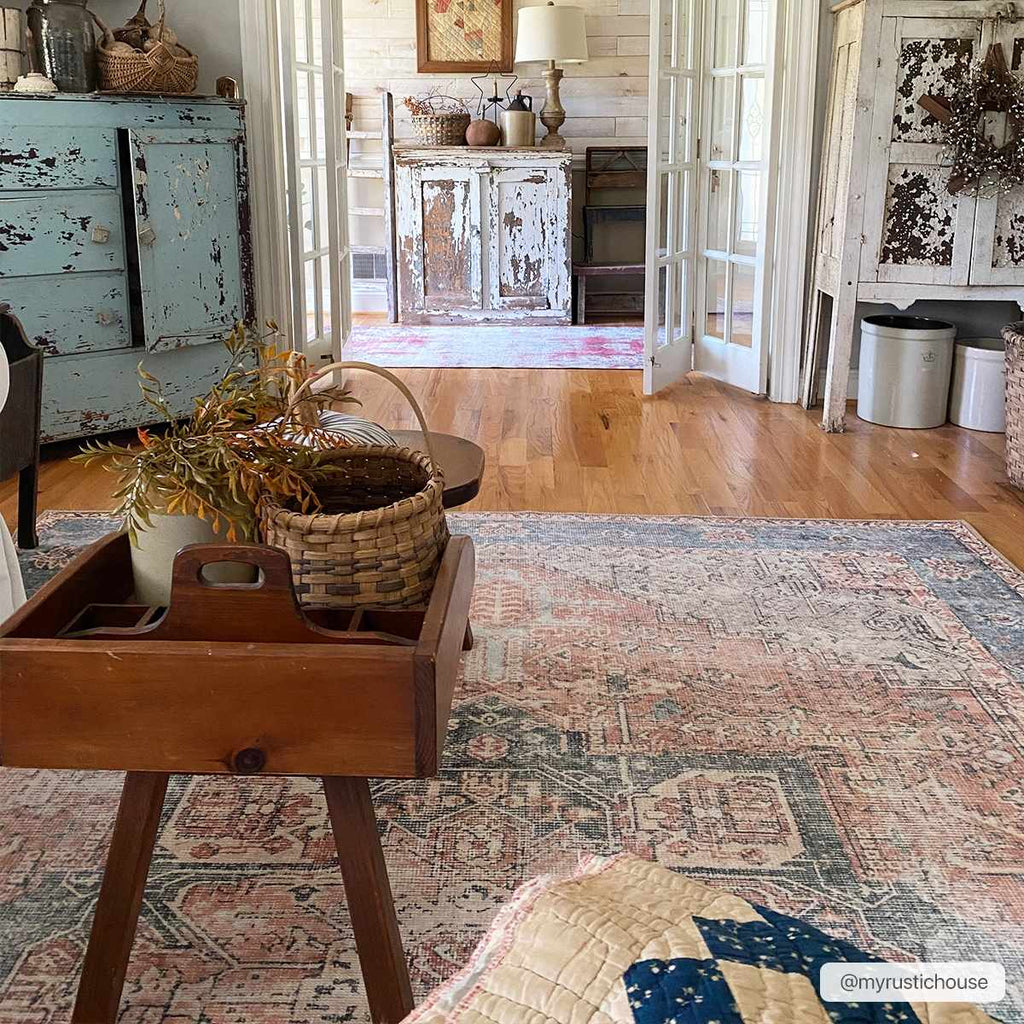 Rosman Distressed Washable Area Rug