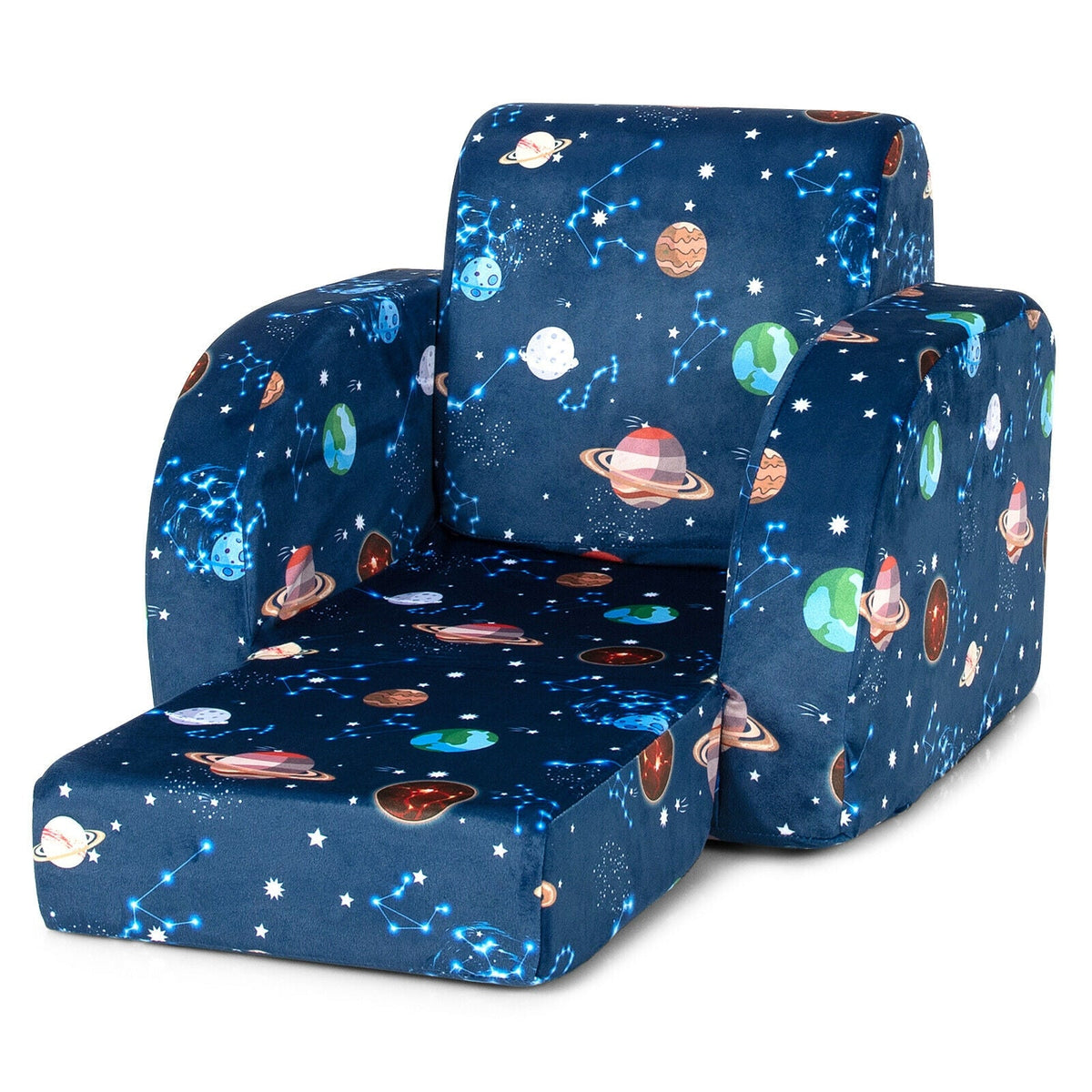 3-in-1 Convertible Kid Sofa Bed Flip-Out Chair Lounger for Toddler