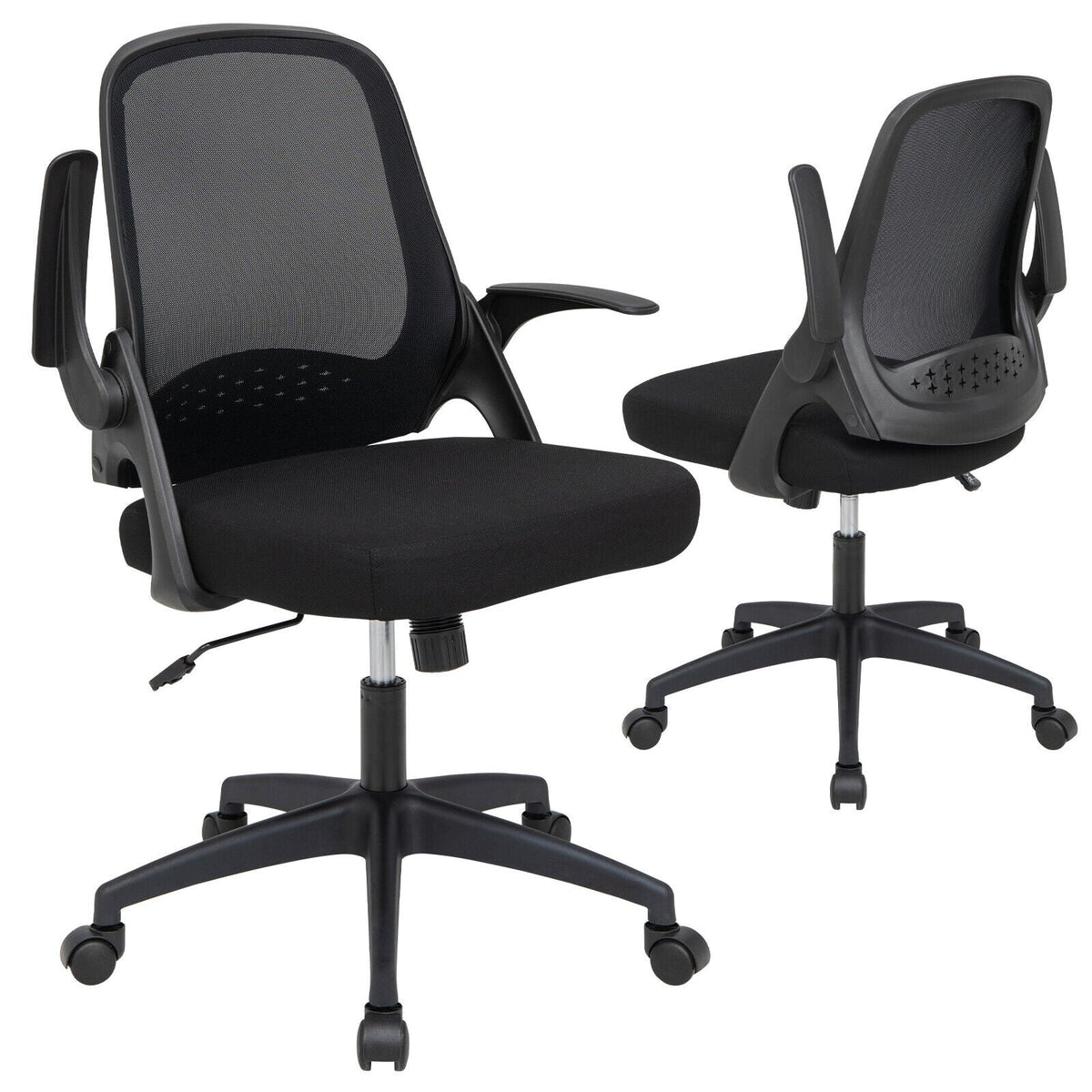 Adjustable Mesh Office Chair Rolling Computer Desk Chair with Flip-up Armrest