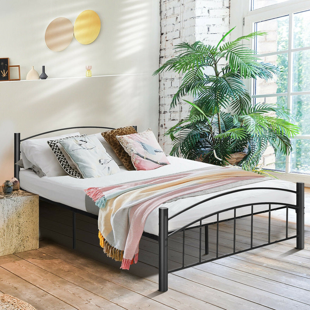 Modern Platform Bed with Headboard and Footboard