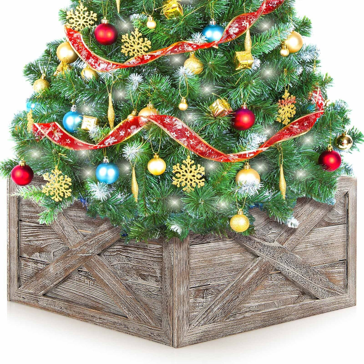 28.5 Inch Wooden Tree Collar Box for Indoor/Outdoor Use