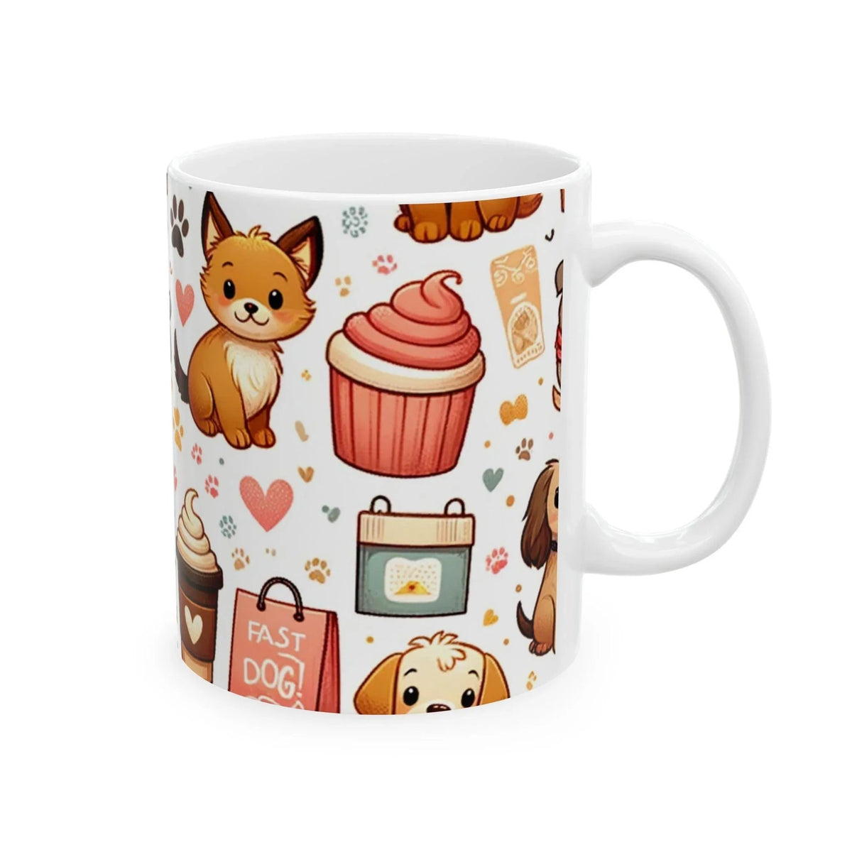 Playful Dog Illustration Coffee Cup: A Heartwarming Choice for Dog Lovers