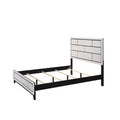 Contemporary Low Profile Bed With Geometric Headboard