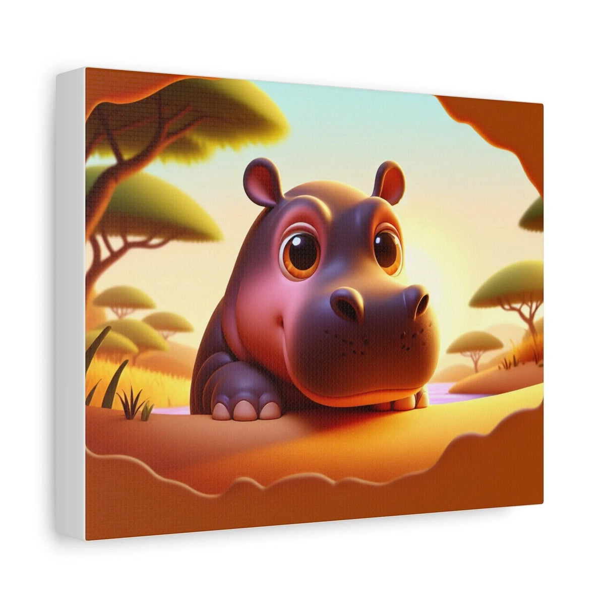 Canvas Hippo Print