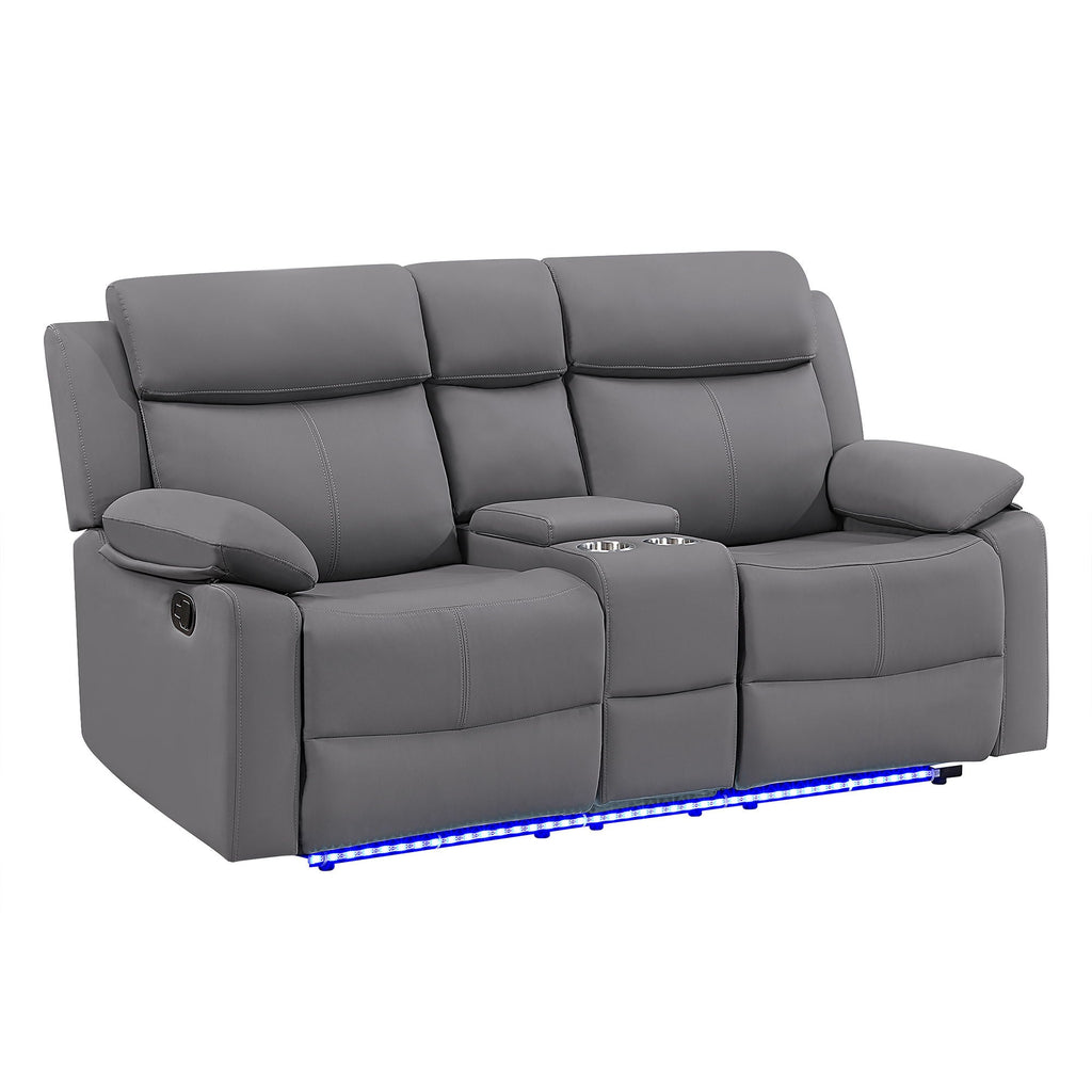 Blanche - Console Reclining Loveseat With LED Lights And Speakers