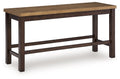 Rylandeen - Double Counter Height Bench - Light Brown / Dark Brown