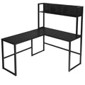Reversible L-Shaped Corner Desk with Storage Bookshelf