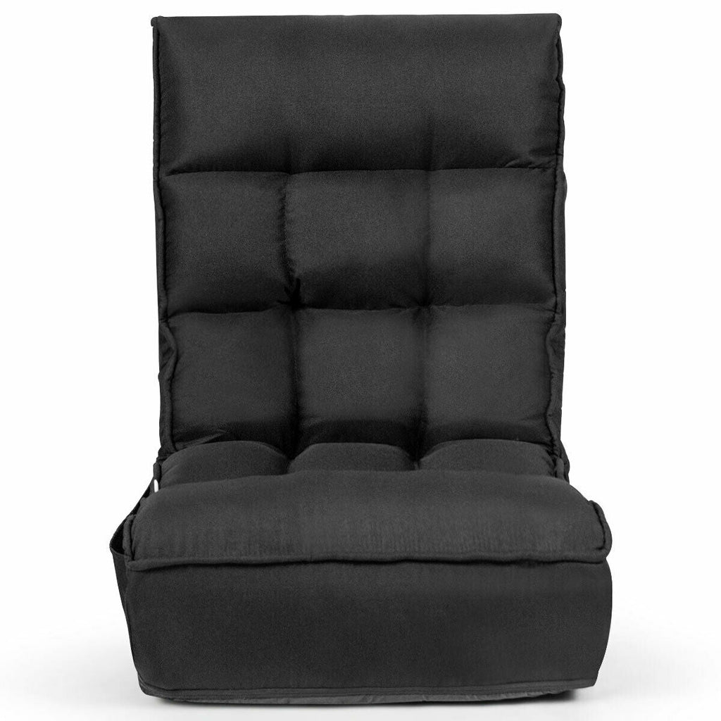 4-Position Adjustable Floor Chair Folding Lazy Sofa