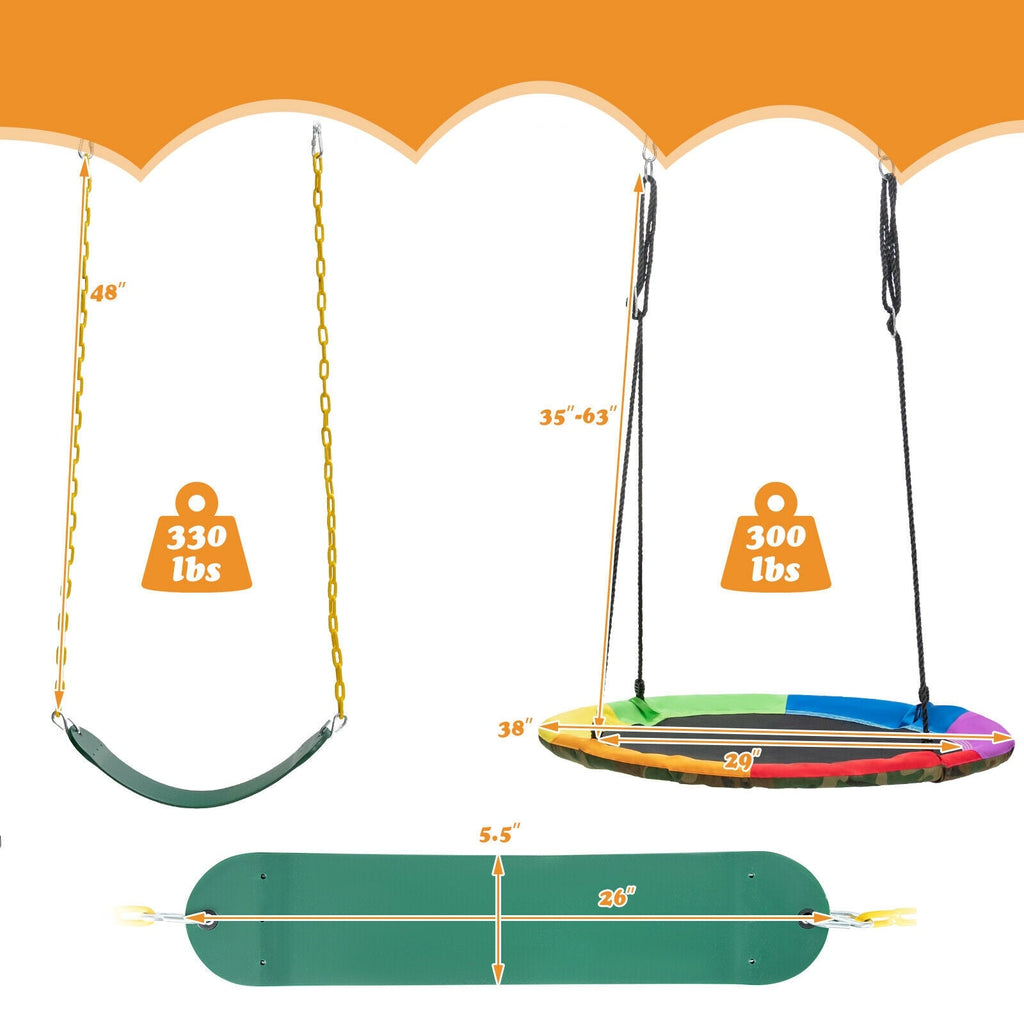 2-Pack Swing Set Swing Seat Replacement and Saucer Tree Swing (Without Stand)