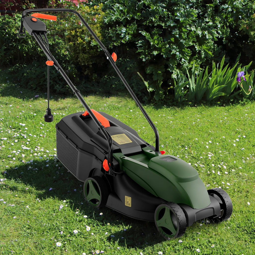 10 AMP 13 Inch Electric Corded Lawn Mower with Collection Box