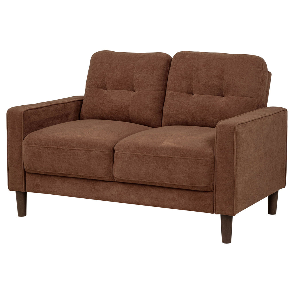 Bowen II Fabric Upholstered Track Arm Loveseat Rust