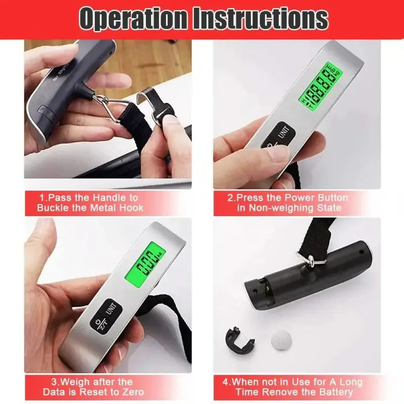 Sleek Digital Luggage Scale for 110lb 50kg Portable Convenience