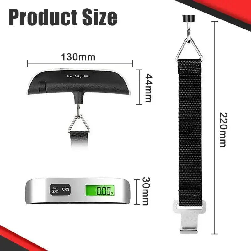 Sleek Digital Luggage Scale for 110lb 50kg Portable Convenience